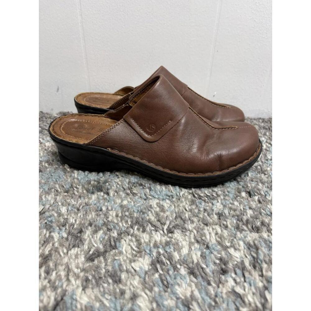 Josef Seibel Shoes Womens 41 10.5 Carole Clogs Slip On Mules Brown Leather